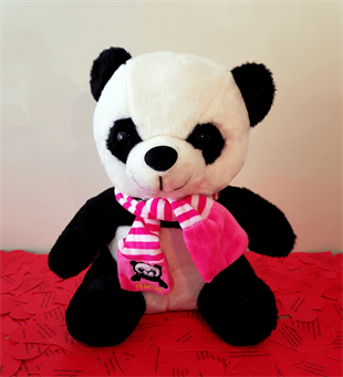 Sevimli Pelüş Panda Rocher ve Raffaello Çikolata Kutulu Panda Kupa Hediye Seti HEDİYE
